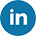 LinkedIn icon with in on a blue circle