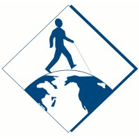 Logo for WA Services for the Blind with a person with a cane walking on a globe over North America