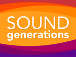 Sound Generations logo with layers of bright colors around the name.  Internal link to description of community partner.