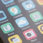 iStockPhoto image of several generic application icons such as weather, books, music, etc.