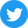 Twitter icon with a small bird in a blue circle