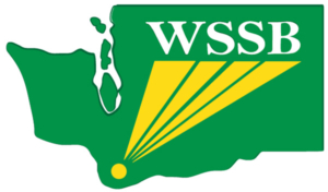 NW Center for Assistive Technology Training logo, with their parent organization, WSSB, on a green map of Washington state with yellow rays spreading across the state.  Internal link to description of community partner.