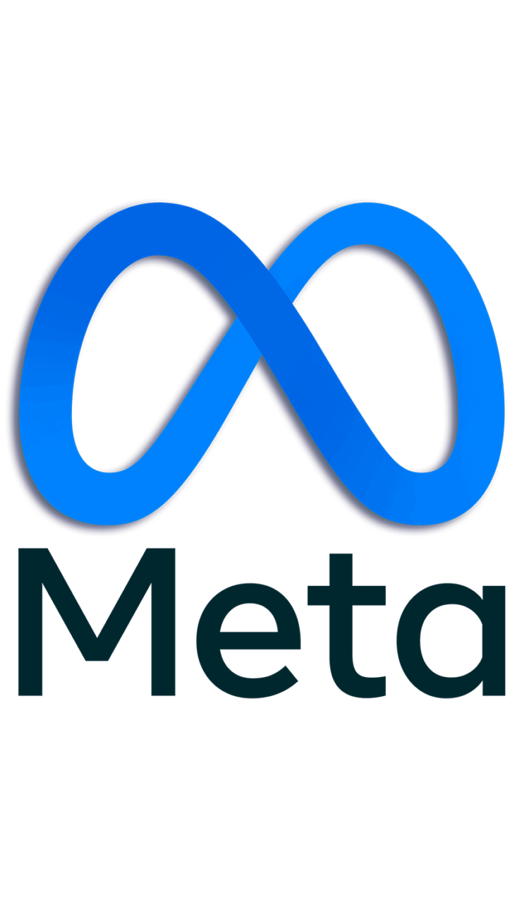 Meta logo with a blue infinity sign